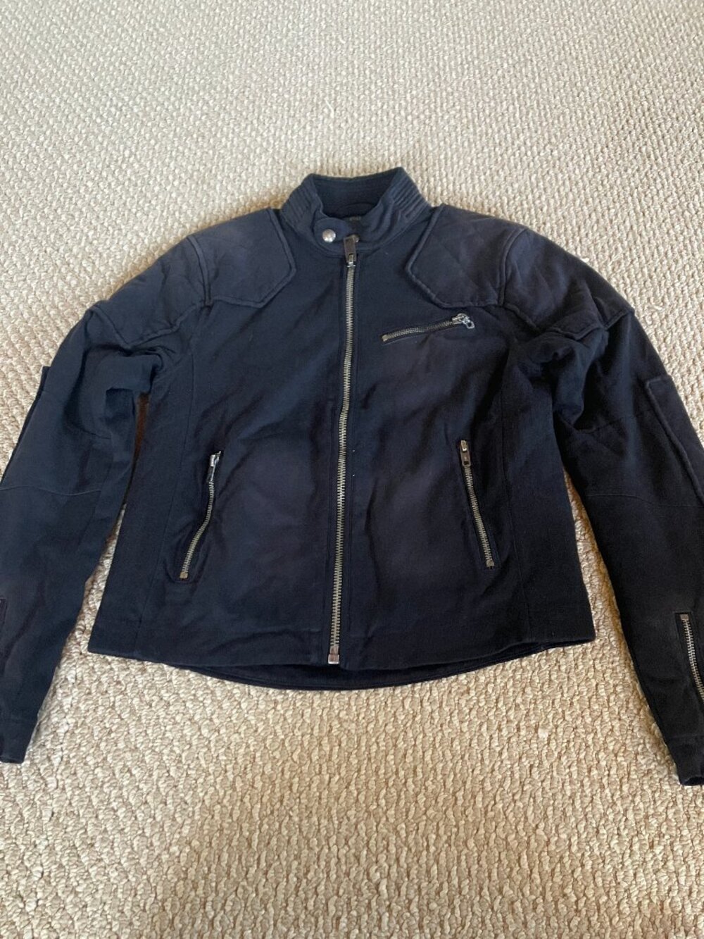 Polo Ralph Lauren Women's Motorcycle Jacket Small Black Cotton